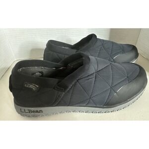 LL Bean Shoes Mens SZ 9 Ultralight Primaloft Quilted Black Waterproof Slip Ons